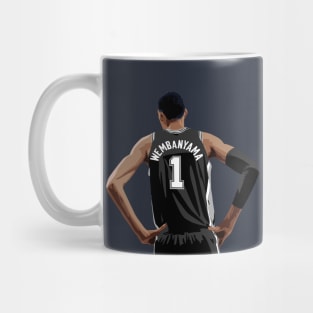 Victor Wembanyama Vector Back Black Above Waist Qiangy Mug